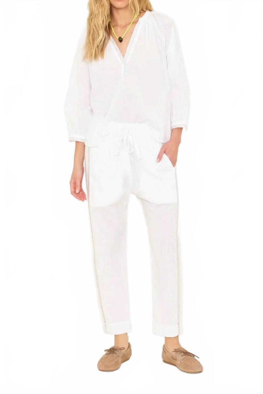 NEW XIRENA draper drawstring pant in white sand